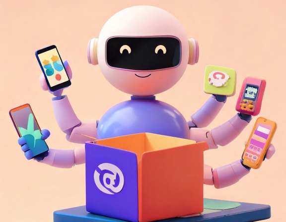 firefly-ai-bot-in-front-of-laptop-with-lots-of-arms-handling-lots-of-phone-calls-and-texting-at-th AI Sales Chat Bots for Smarter Customer Engagement | Beam Automation