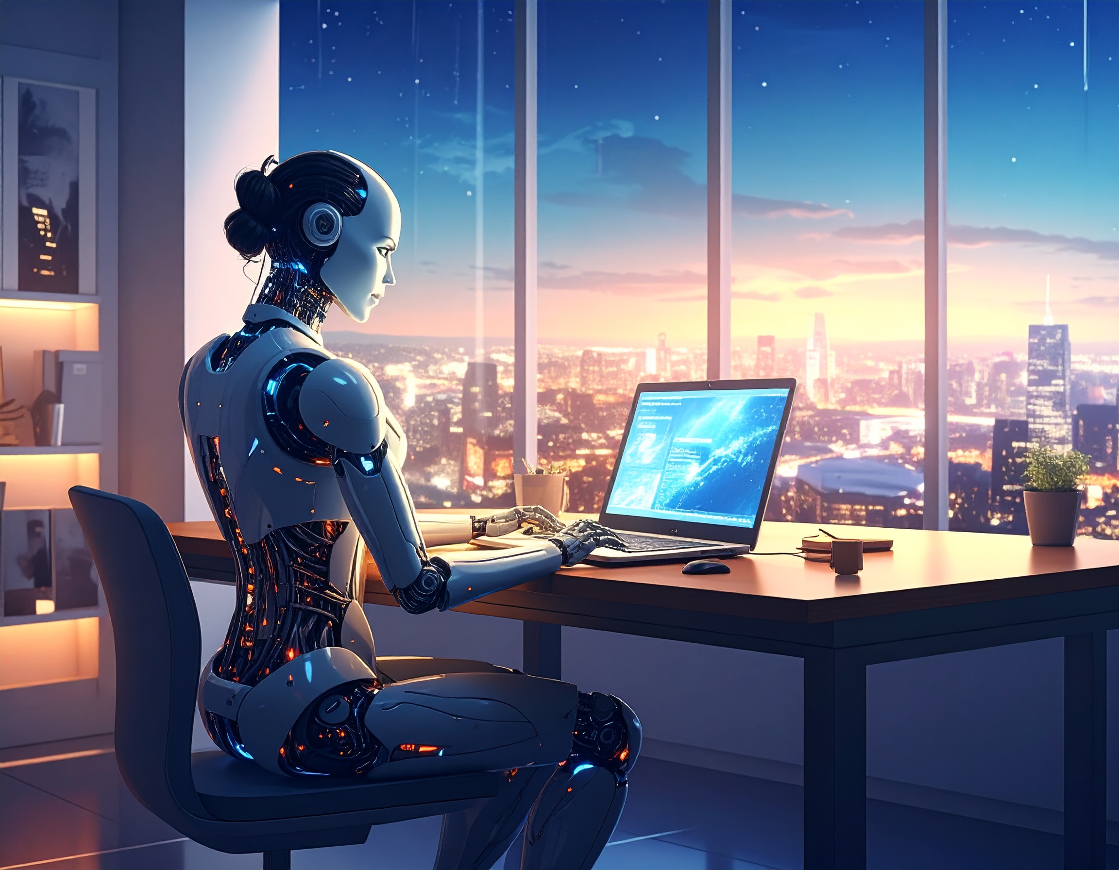 firefly_generate-an-image---that-shows-a-ai-bot-handling-sales-and-support-enquiries-on-a-lap-684151 Why 24-7 AI Bots Are Vital for E-commerce Success | Beam Automation